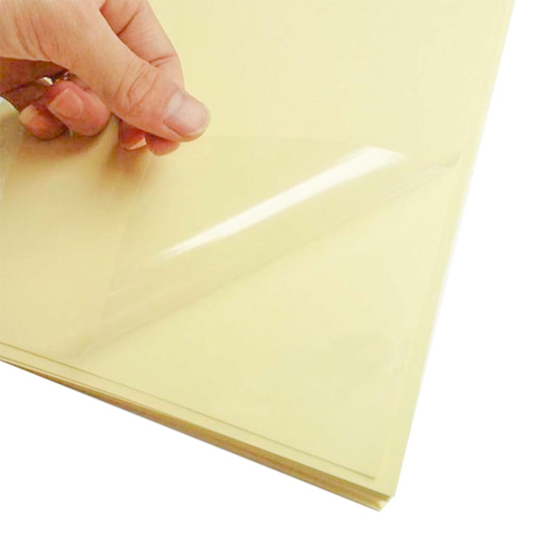 Film PET transparent de 50um adeziv UV cu căptușeală albă Glassine