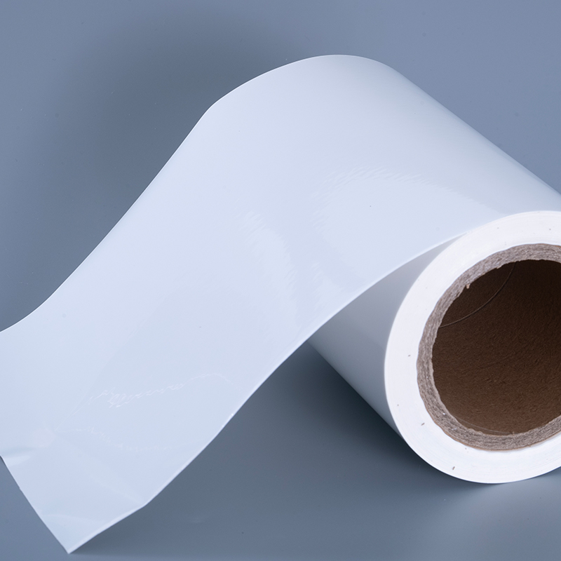 Materiale pentru etichete cu folie de vinil PET lucioasă de 25 microni cu rolă Jumbo acrilic adeziv pentru imprimare cu jet de cerneală